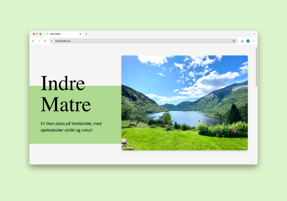 Visualisering av nettsiden til Indre Matre