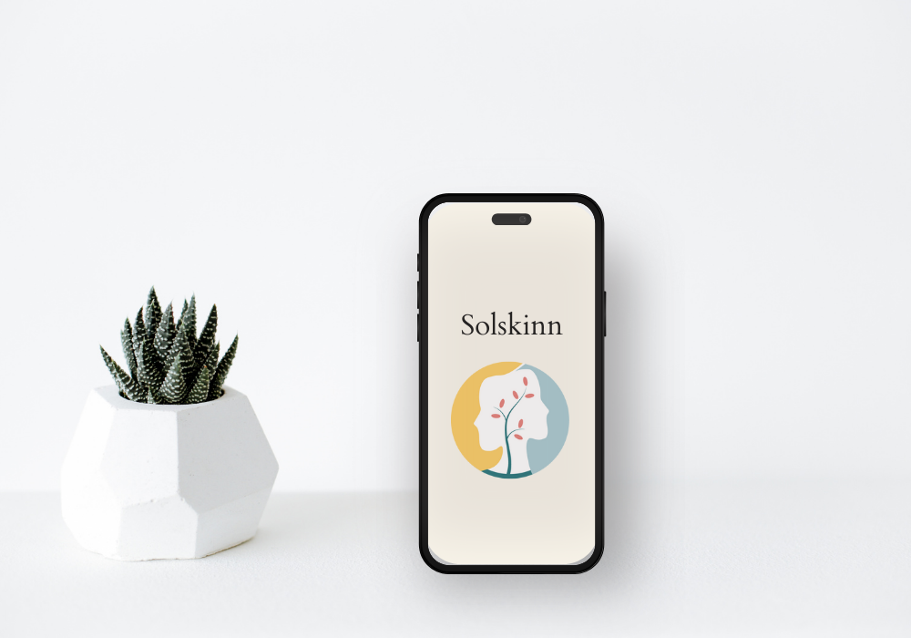 Visning av logo til prosjektet Solskinn på en mobil